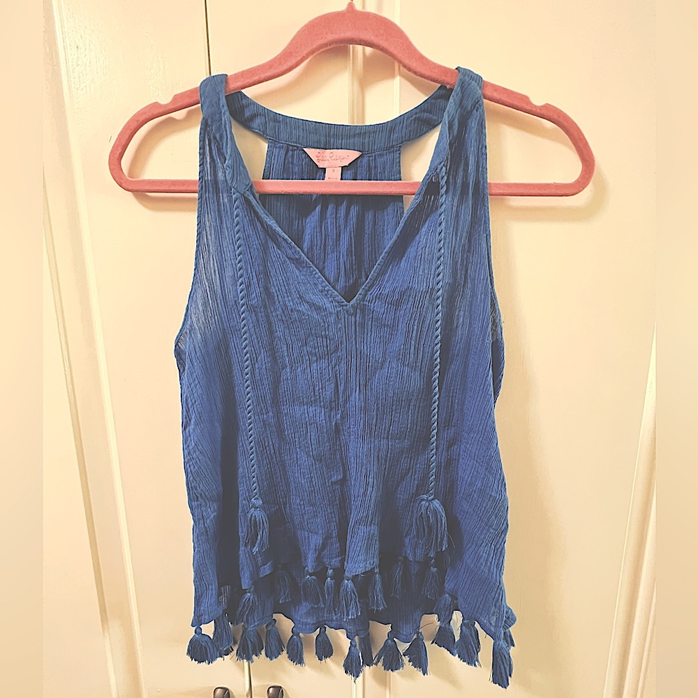 Lilly Pulitzer Roxi Tassel Top, size small
